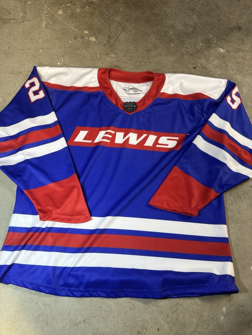 SWEATERS Hockey Jersey XL Blue Red White #25 CARTIER LEWIS